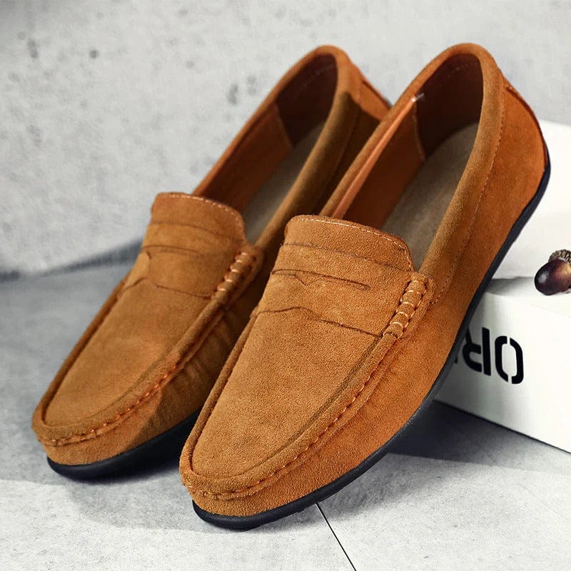 Enzo Milano - Mocasines de ante para hombre
