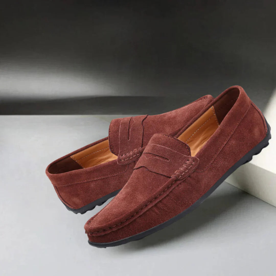 Enzo Milano - Mocasines de ante para hombre