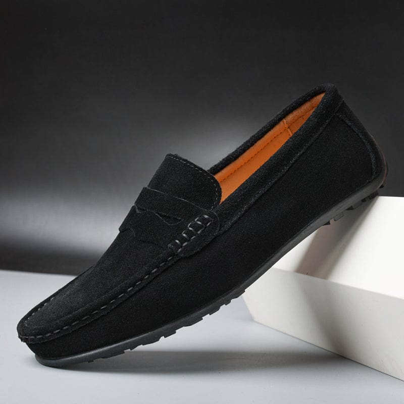 Enzo Milano - Mocasines de ante para hombre